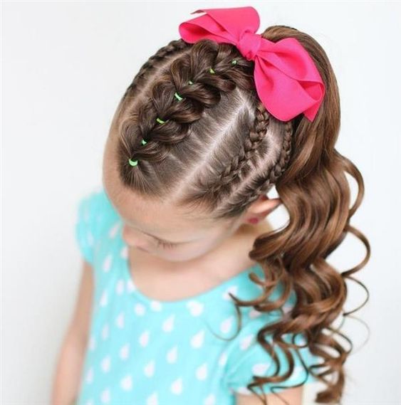 Penteado Infantil fácil com ligas para cabelo curto, médio ou
